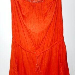 Old Navy Orange Sleeveless Jumpsuit Romper